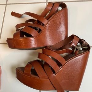 Brown Kork Ease Wedges - Brand new, worn once!